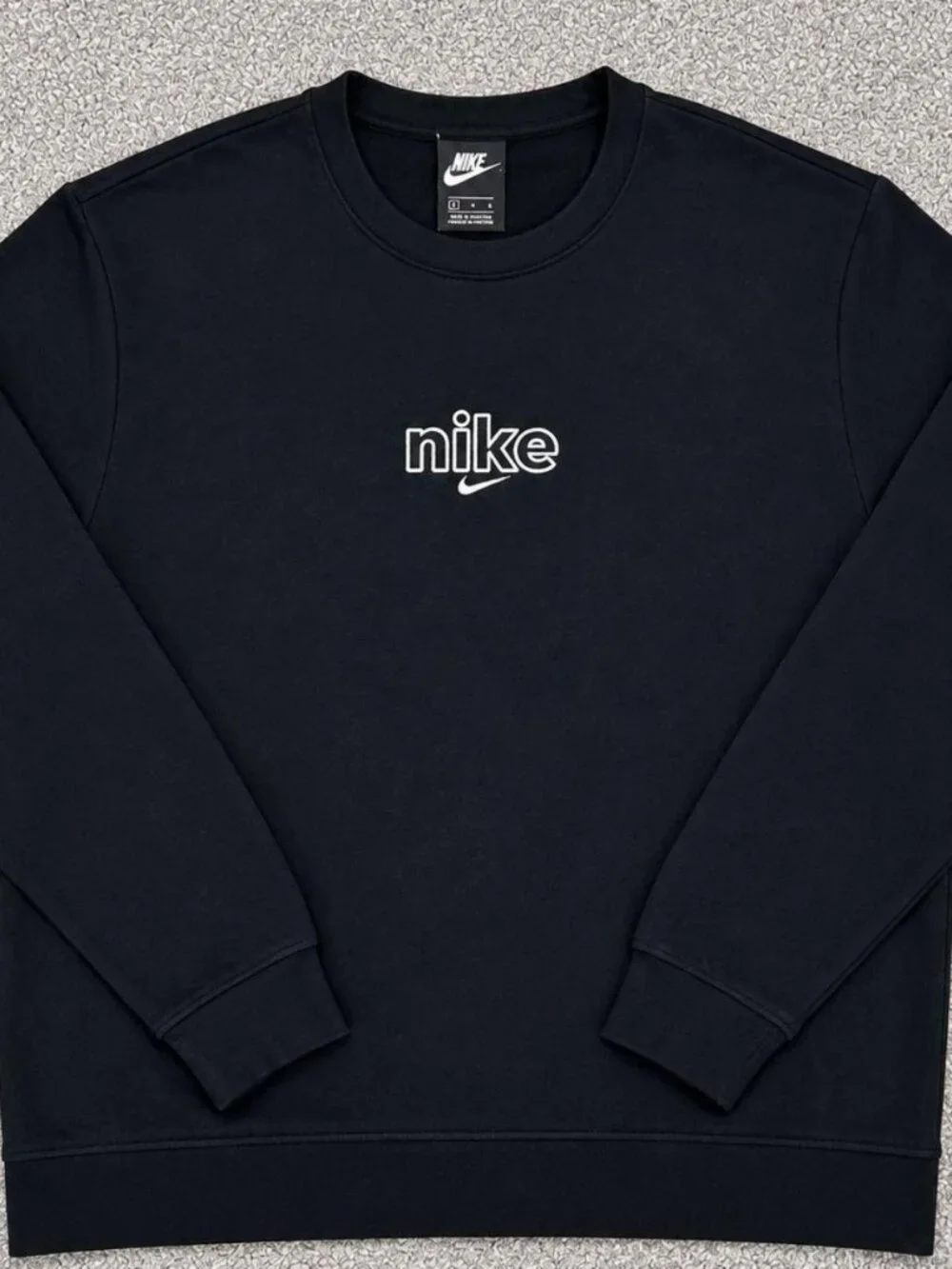 Nike Black Embroidered Logo Crewneck Sweatshirt